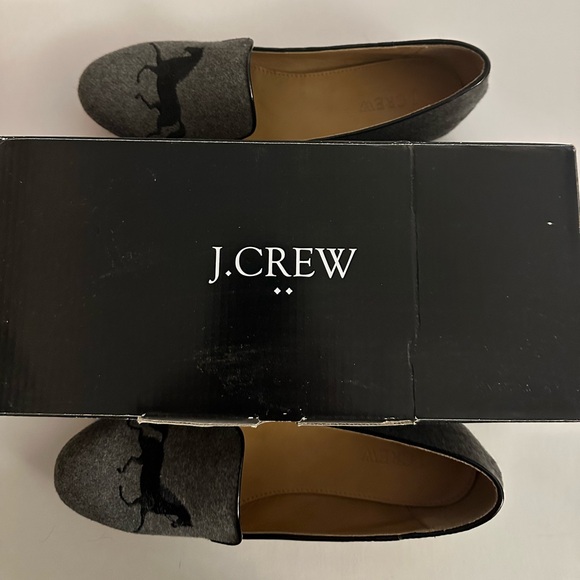 J. Crew Gray Flats with Black Horse Design - Picture 4 of 6